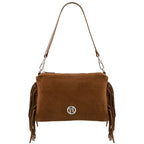 Nomade - Suede leather fringe clutch