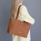 Dedalo - Sac shopping en cuir imprimé tressé