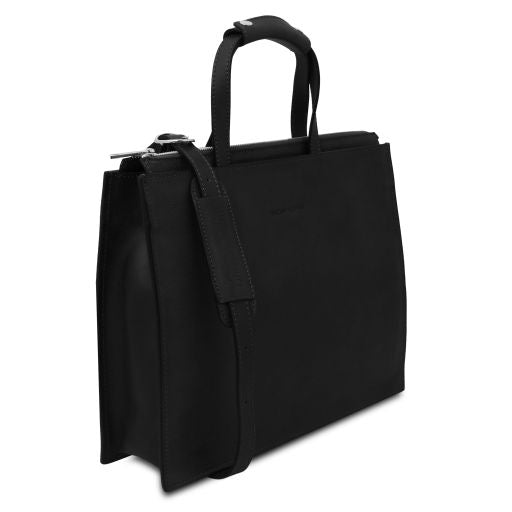 Palermo - Leather briefcase 3 compartments for women