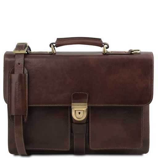 Assisi - Cartable en cuir avec 3 compartiments