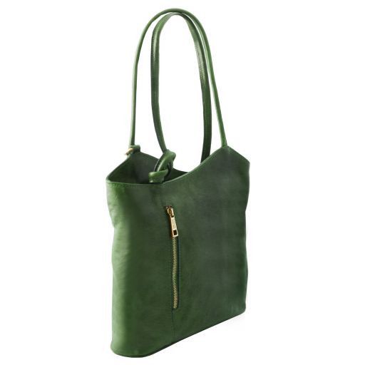 PATTY — Convertible Italian Leather Backpack Bag