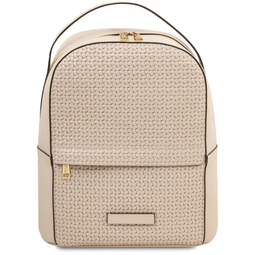 Dedalo - Woven printed leather backpack
