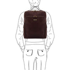 Bangkok - Sac à dos en cuir porte ordinateur - Grand modèle