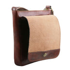 John - Leather crossbody bag for men with front zip