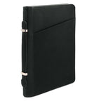 Cesare - Leather document case with handle and ring binder