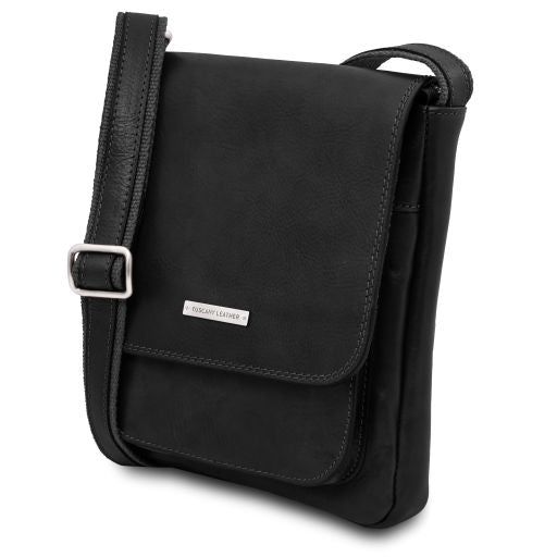 Jimmy - Leather crossbody bag for men with front pocket