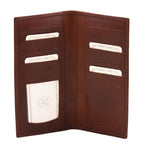 Elégant portefeuille vertical en cuir avec 2 volets