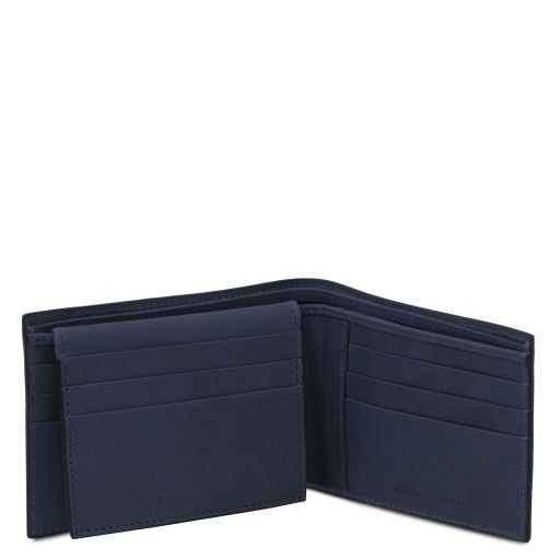 Elégant portefeuille en cuir pour homme avec 3 volets
