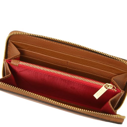 Financier - Elégant Portefeuille en cuir entièrement zippée