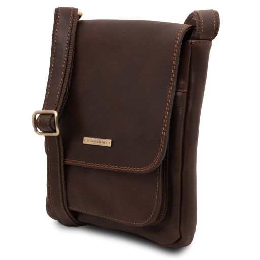 Jimmy - Leather crossbody bag for men with front pocket