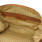 TL Voyager - Travel leather duffle bag with pocket on the back side - Small size