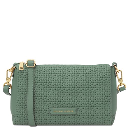 Dedalo - Sac bandoulière en cuir imprimé tressé