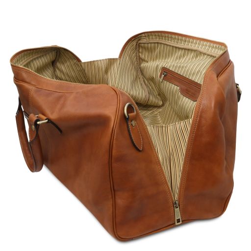 Lisbona - Travel leather duffle bag - Large size