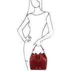 Vittoria - Sac seau pour femme en cuir