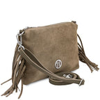Nomade - Suede leather fringe clutch