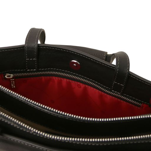 Palermo - Leather briefcase 3 compartments for women