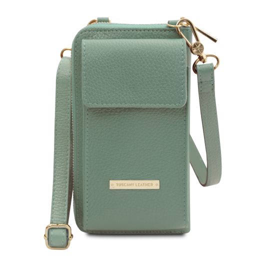 TL Bag - Portefeuille/supporte pour téléphone en cuir avec bandoulière