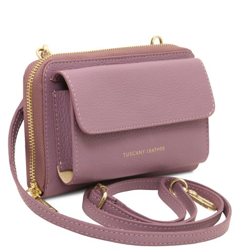 Urania - Portefeuille/supporte pour téléphone en cuir avec bandoulière