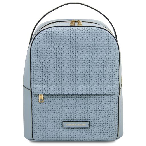 Dedalo - Woven printed leather backpack