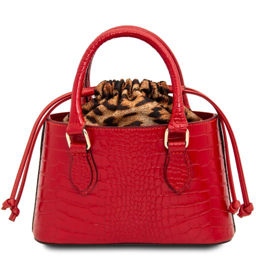 Croque - Croc print leather handbag