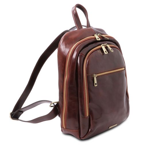 Perth - 2 Compartments leather backpack