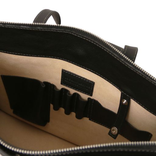 Palermo - Leather briefcase 3 compartments for women