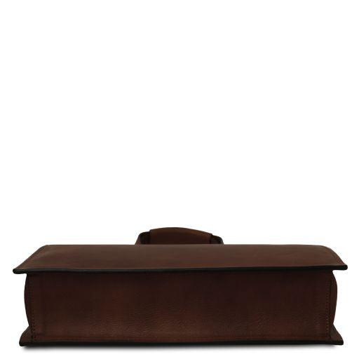 Palermo - Leather briefcase 3 compartments for women