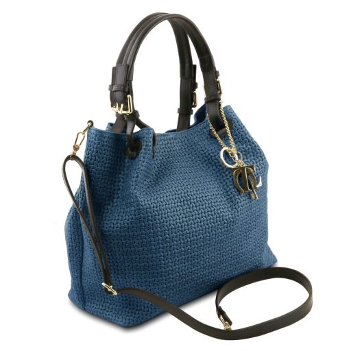 TL KeyLuck - Sac shopping en cuir imprimé tressé