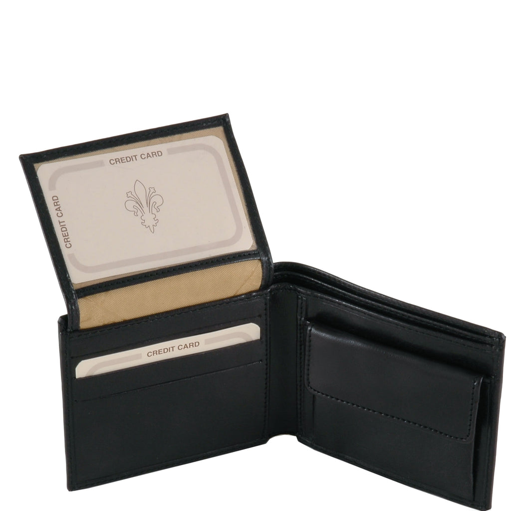 Portefeuille homme TUTTO en cuir pleine fleur 3 volets